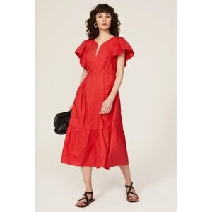 RTR Marissa Webb Red V-Neck Midi Dress - size 4